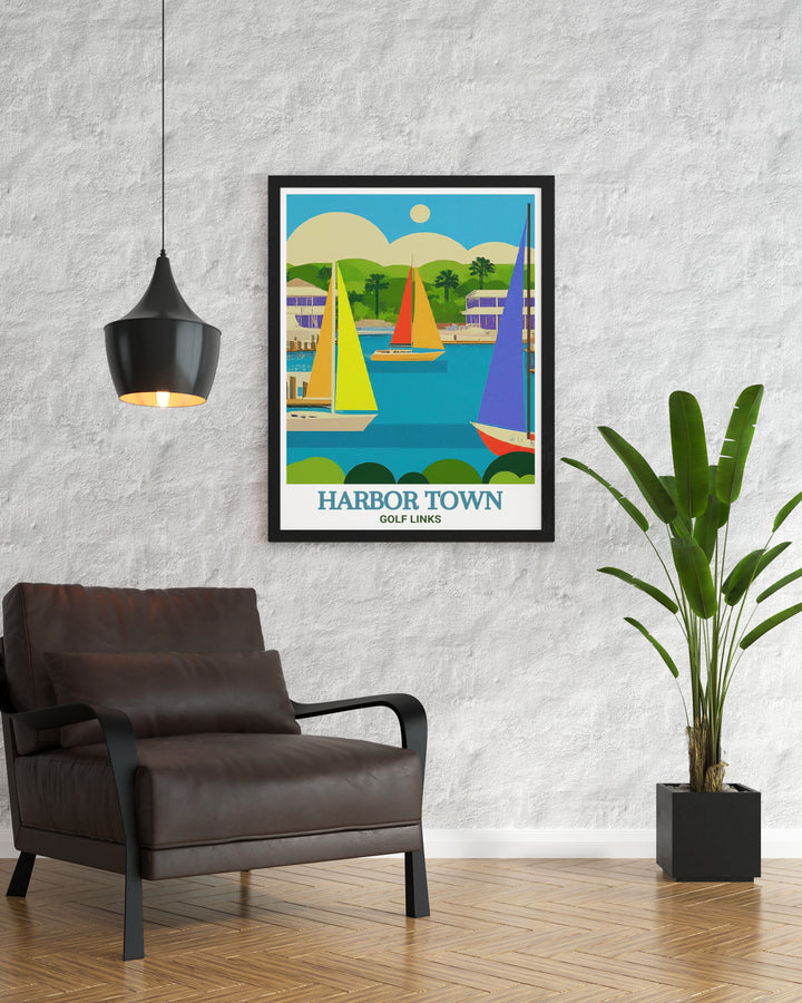 Harbor Town posters and prints offering a slice of coastal scenery ideal for those who appreciate fine art and elegant home decor.