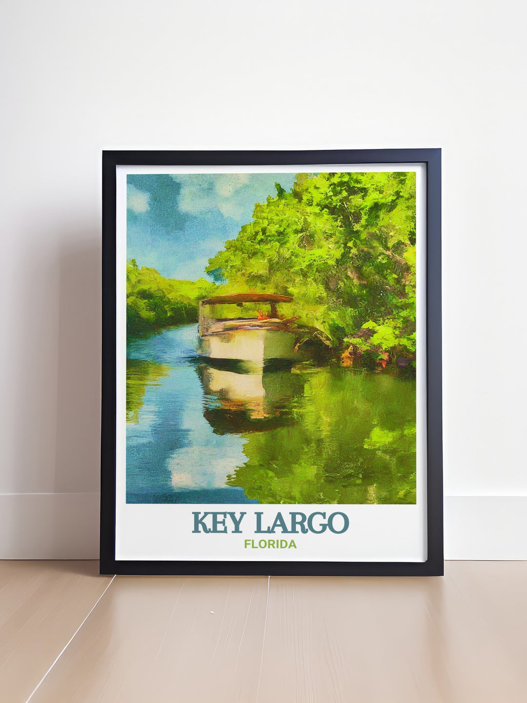 Enhance your living room with this Key Largo wall art and African Queen Canal Cruise print showcasing the stunning natural beauty of Florida perfect for art and collectibles lovers and those seeking unique home decor for tropical and travel themes.