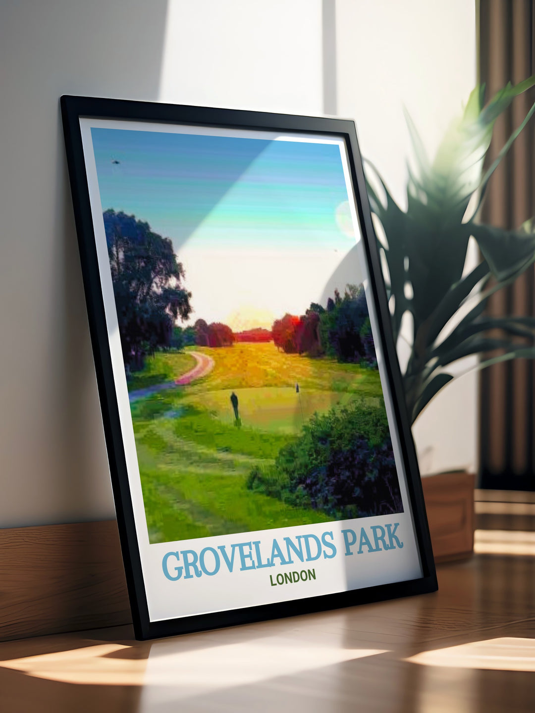 Explore Grovelands Park Golf Course with this beautiful North London print. Perfect for home décor lovers and nature enthusiasts alike this framed print captures the peaceful atmosphere of Londons beloved parks including Broomfield Park.