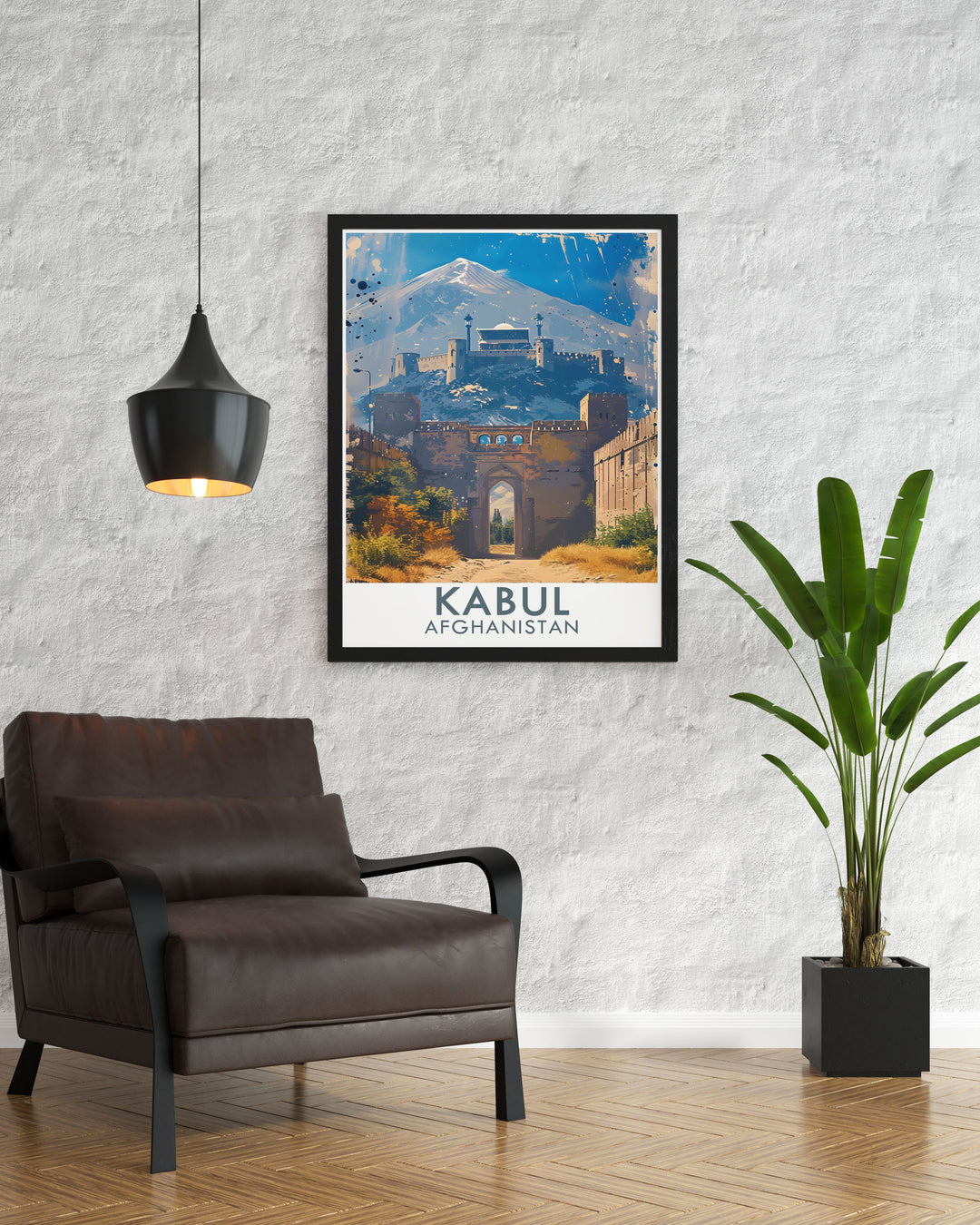 An elegant art print featuring the Kabul Citadel, highlighting the intricate designs and historical relevance of the fortress. The colorful illustration brings the citadels story to life, perfect for any art collection.