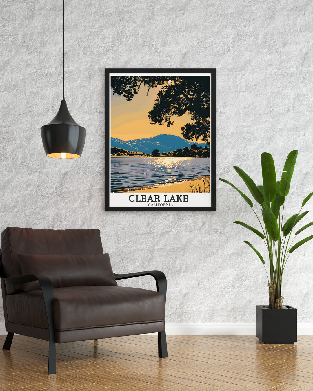 Clear Lake, Mount Konocti, and Clearlake Oaks are all featured in this detailed art print, bringing the peace and beauty of Northern California into any home. This unique artwork is perfect for those who love the outdoors and Californias diverse geography.