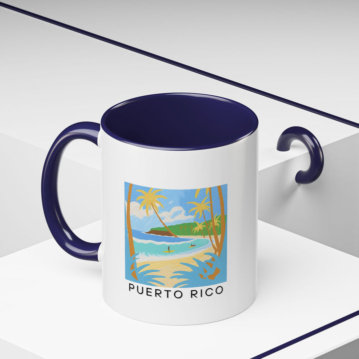 A charming Puerto Rico mug featuring artwork inspired by the island’s beauty. This ceramic mug is perfect for coffee lovers, and it’s both dishwasher and microwave safe for your convenience.