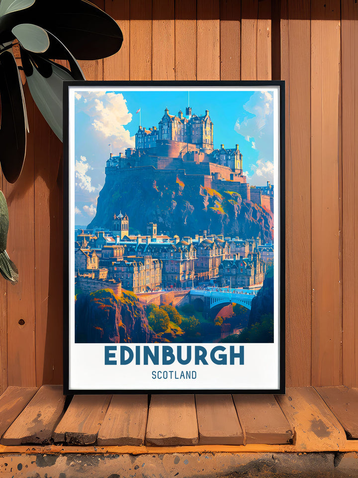 Canvas art depicting Edinburgh Castle, offering a stunning view of the fortresss grandeur and historical significance in Scotlands capital.