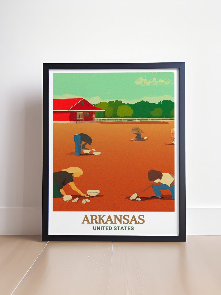 Wall art of Buffalo National River in Arkansas, capturing the enchanting natural landscapes of the region. This print is designed to bring the relaxing beauty of the river into your home, serving as a constant reminder of Arkansass charm.