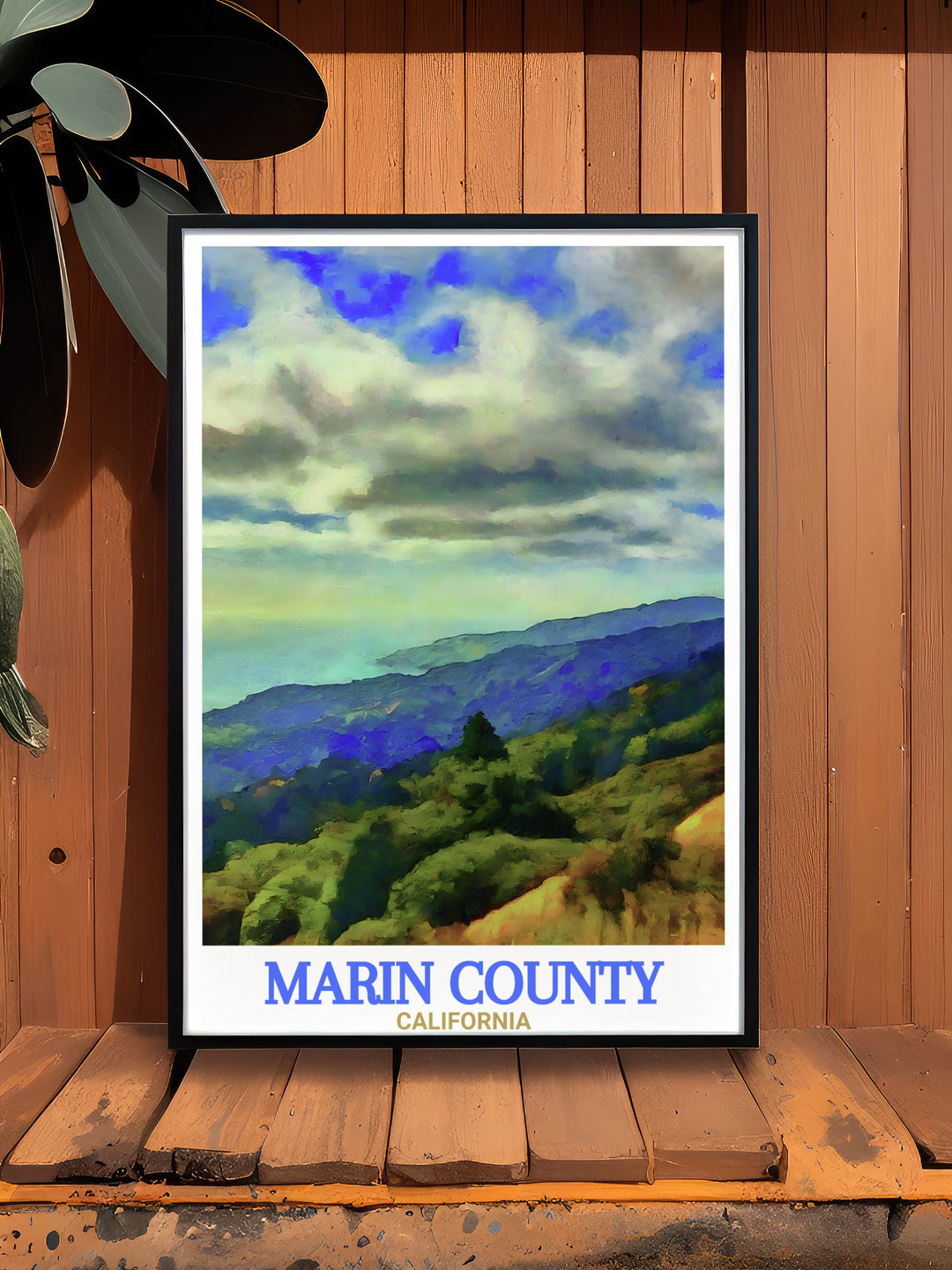 This Marin County and Muir Woods National Monument print showcases the beauty of Northern California. Featuring the towering redwoods and intricate street map design, it offers a perfect blend of nature and urban artistry for your home or office.