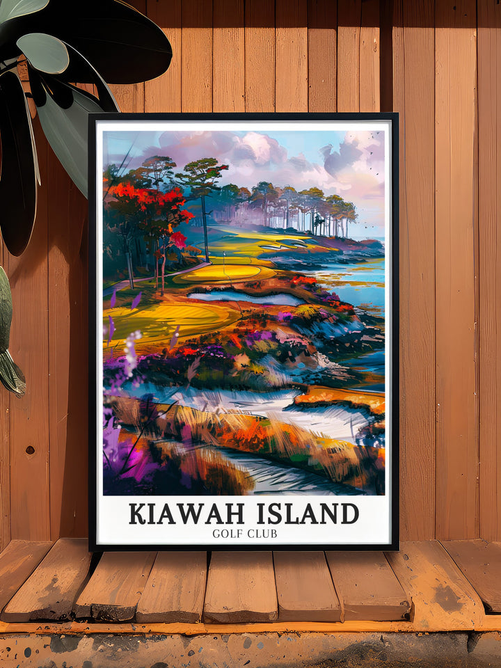 Golf print of Kiawah Island Golf Club with its picturesque fairways and breathtaking views of the Atlantic Ocean an ideal gift for anyone who enjoys the game and the serenity of coastal golf courses