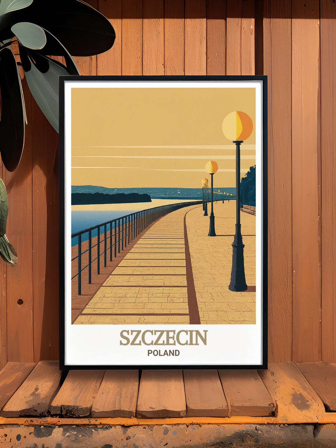 Szczecin Wall Art showcasing Wały Chrobregos stunning views. This poster brings the charm of Szczecins beloved landmark into your home with vibrant colors and intricate details, ideal for any room.