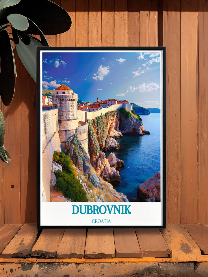 Stunning wall art of Dubrovnik capturing the charm and historical significance of the citys ancient fortifications, perfect for enhancing any living space.