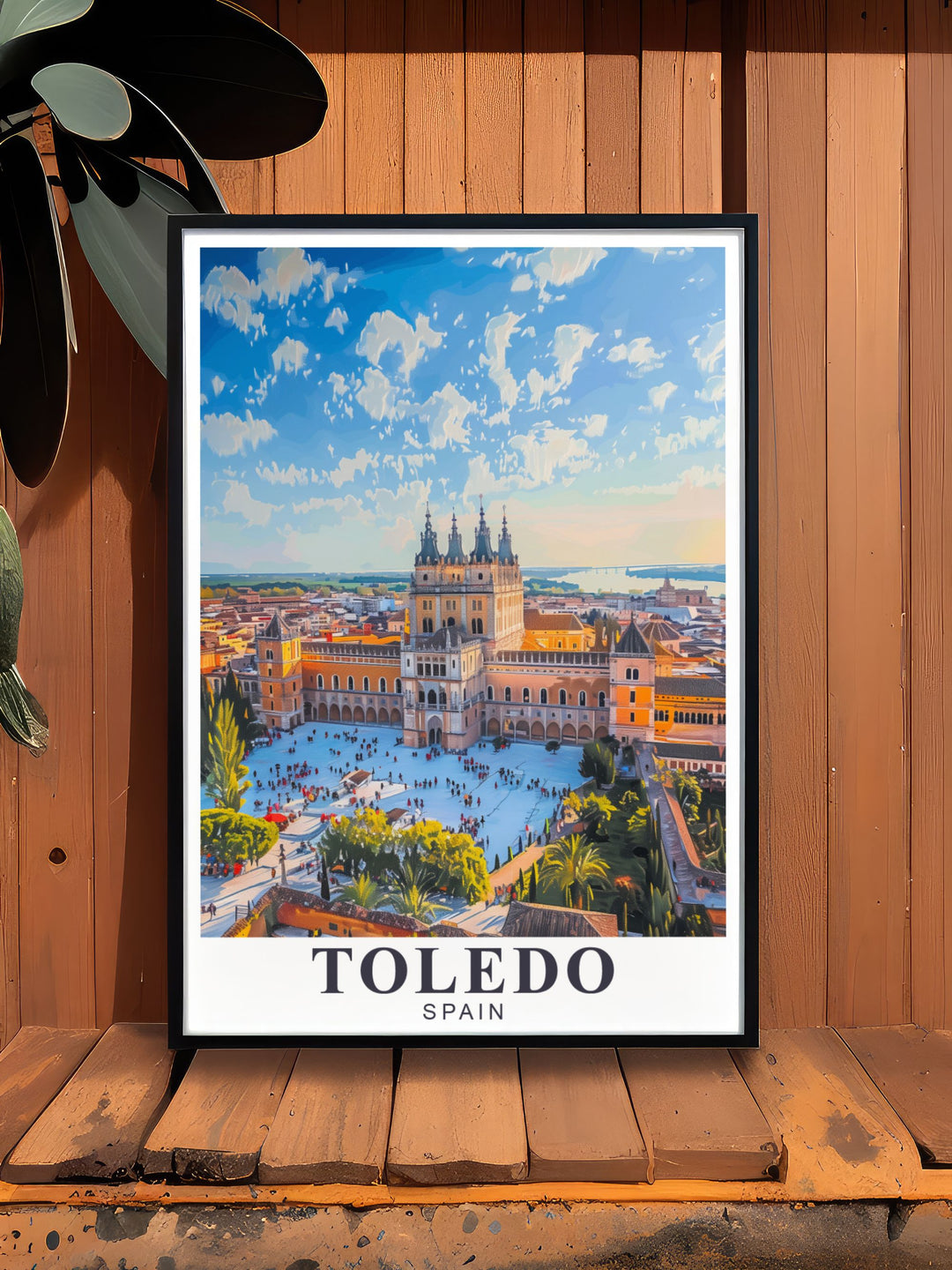 Exquisite Spain Poster of the Alcazar of Toledo a beautiful addition to your home decor capturing the timeless beauty and architectural grandeur of this historic landmark