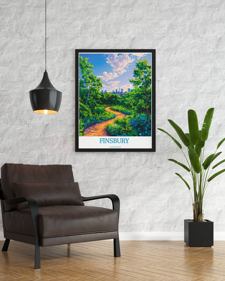 Looking for the perfect gift? This Finsbury Park travel poster is a great choice. Whether for birthdays, anniversaries, or any special occasion, this print celebrates the beauty of Finsbury Park and makes an excellent London art gift.
