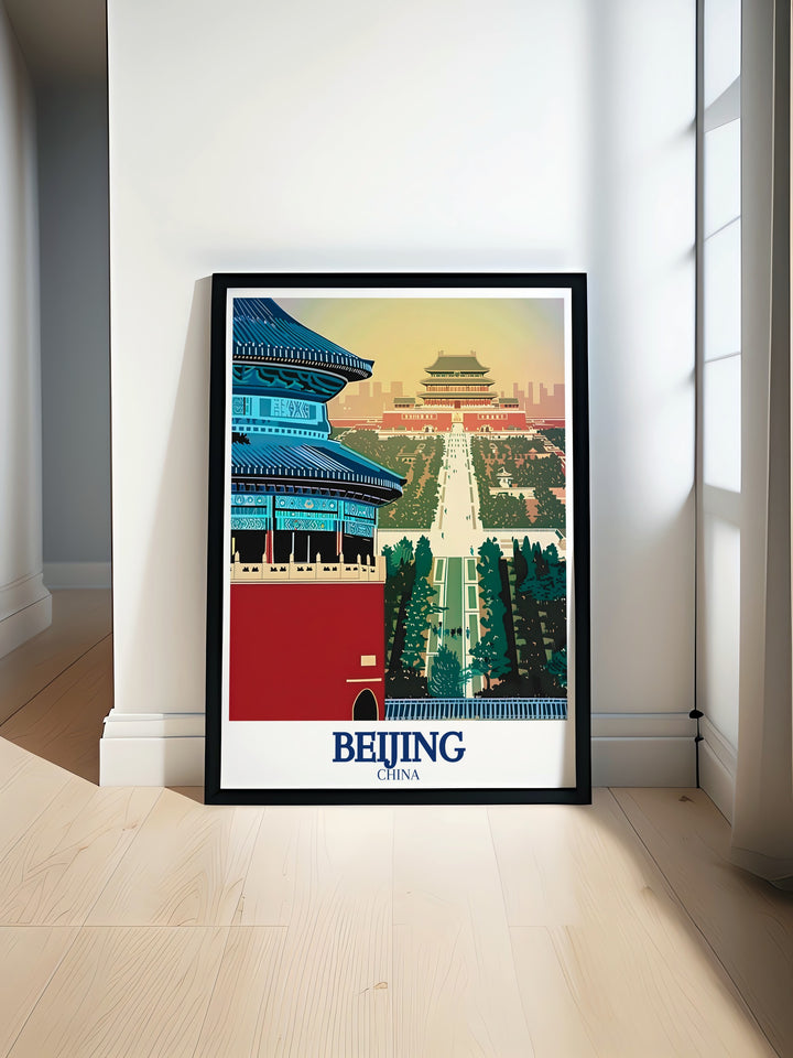 Temple of Heaven Canvas Art highlighting the stunning architecture and spiritual significance of Beijings Temple of Heaven. The artwork captures the serene atmosphere and cultural importance of this sacred site, ideal for enhancing your living space with a piece of history