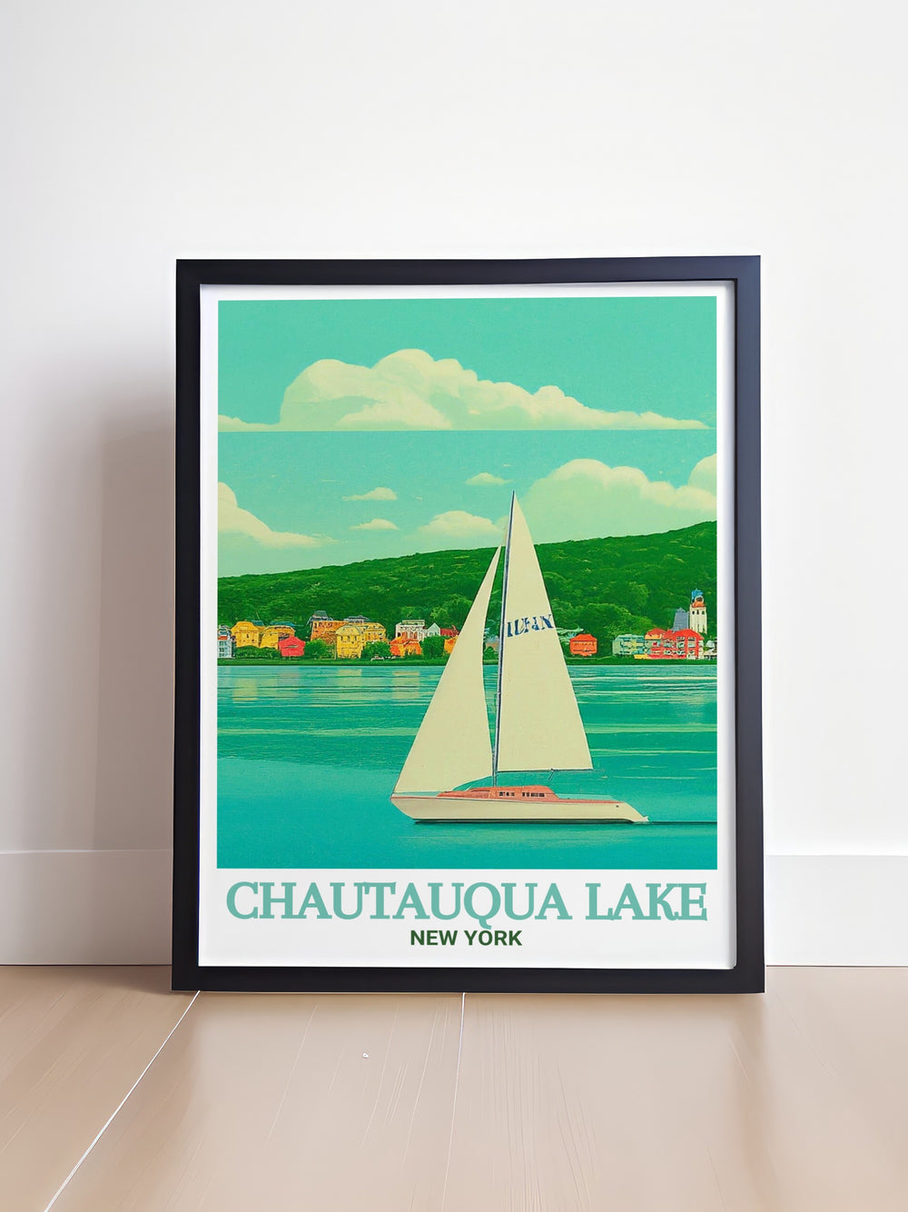 Discover the allure of Chautauqua Lake with this travel poster, offering a visual journey to one of New York States most beloved lakeside destinations. Perfect for adding a touch of natural beauty to your decor.