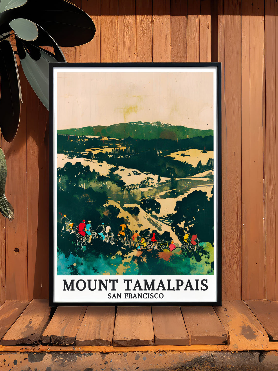 Modern art print of Mount Tamalpais featuring the captivating landscapes of Mount Diablo and Muir Park. This piece is a perfect gift for lovers of Californias natural beauty.