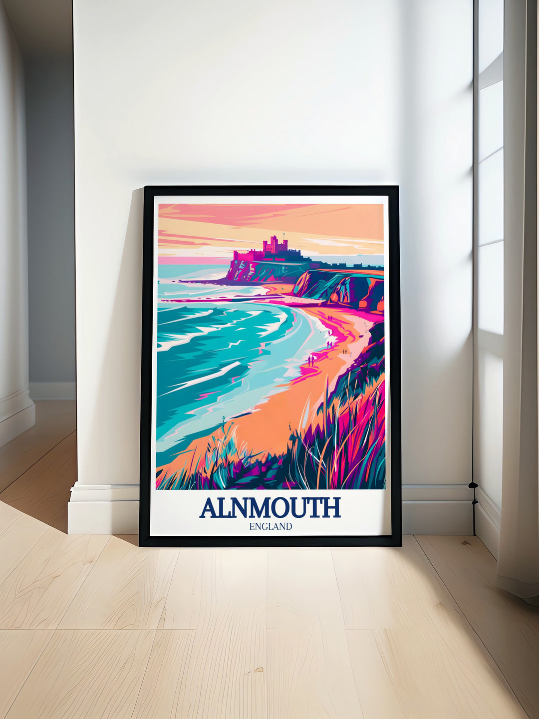 Alnmouth Beach canvas print showcases the serenity of this Northumberland gem, with its quiet sands and peaceful waves. Perfect for coastal themed rooms or as a unique travel gift, this beach art is a beautiful way to celebrate the charm of the North Sea.