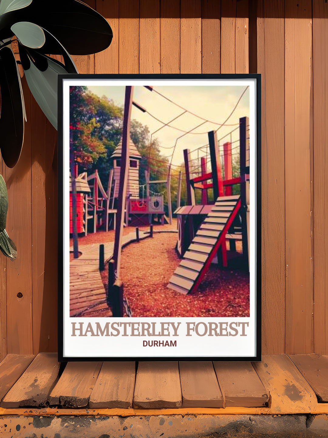 Experience the excitement of Hamsterley Forest Adventure Play Area with this mountain biking travel poster ideal for creating an adventurous ambiance in any room or as a meaningful mountain bike gift for outdoor lovers