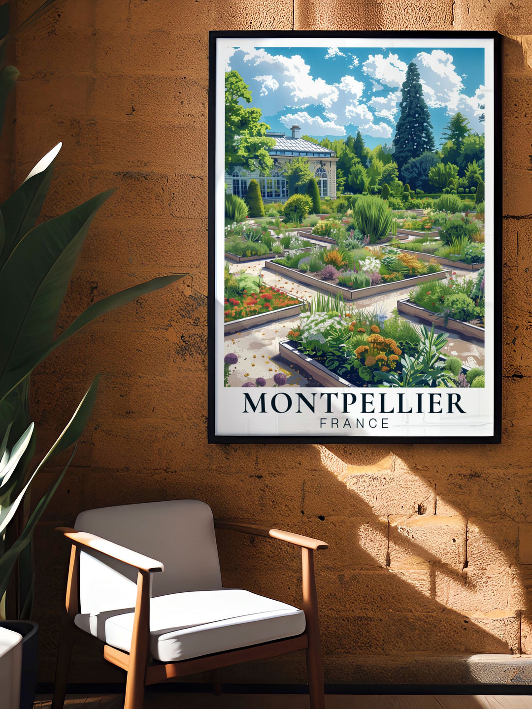 Stylish Montpellier Decor print featuring the beautiful Jardis des Plantes de Montpeiller perfect for any home