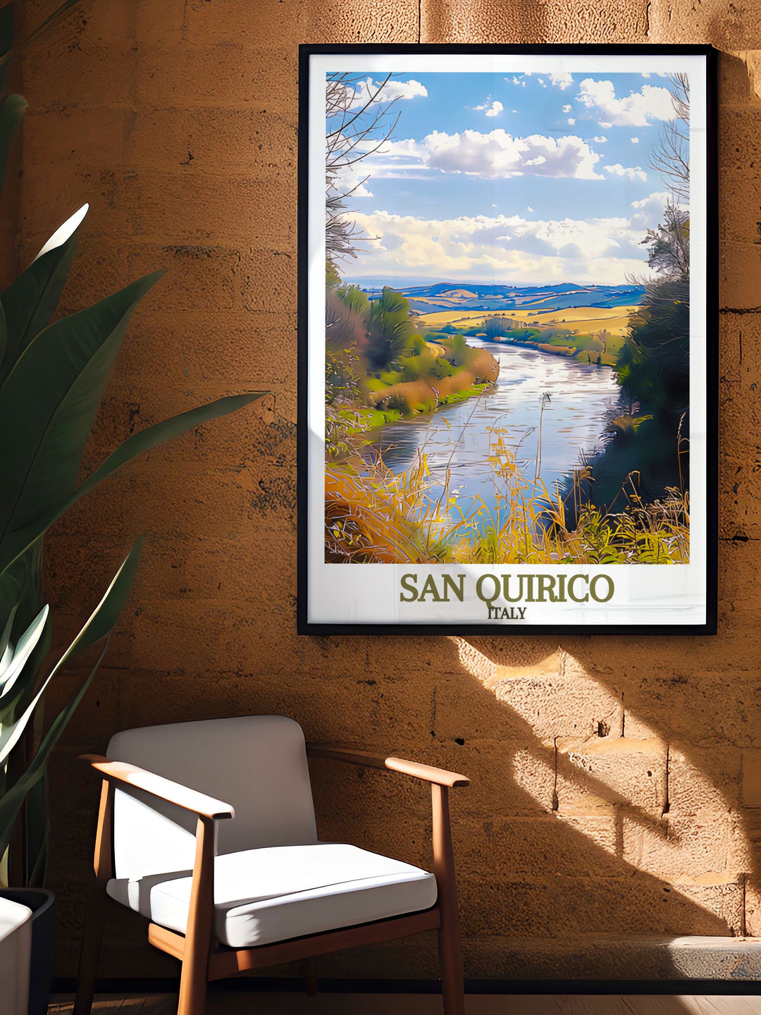 The San Quirico Archway Poster Print offers a vibrant look at Italian architecture. When combined with Orcia River elegant home decor it enhances the aesthetic of any room. Ideal for those looking for colorful art prints and personalized travel print gifts.