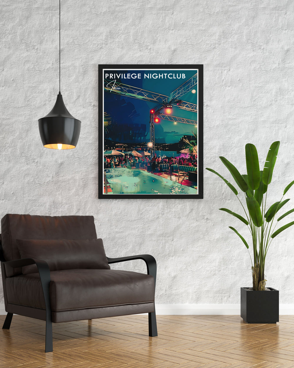 Vista club Privilege Poster showcasing the worlds largest nightclub with its dynamic atmosphere ideal for clubbing enthusiasts and modern art lovers looking to enhance their living space