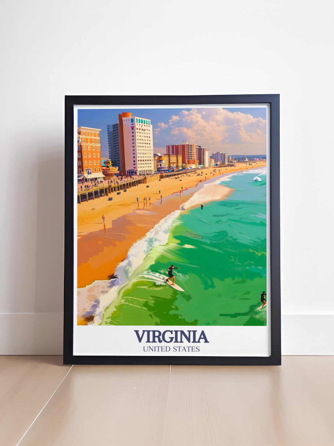 Personalized Richmond Photo with Virginia Beach boardwalk Virginia Beach themes ideal for creating a unique and meaningful piece of wall art or a special gift for birthdays anniversaries or Christmas.