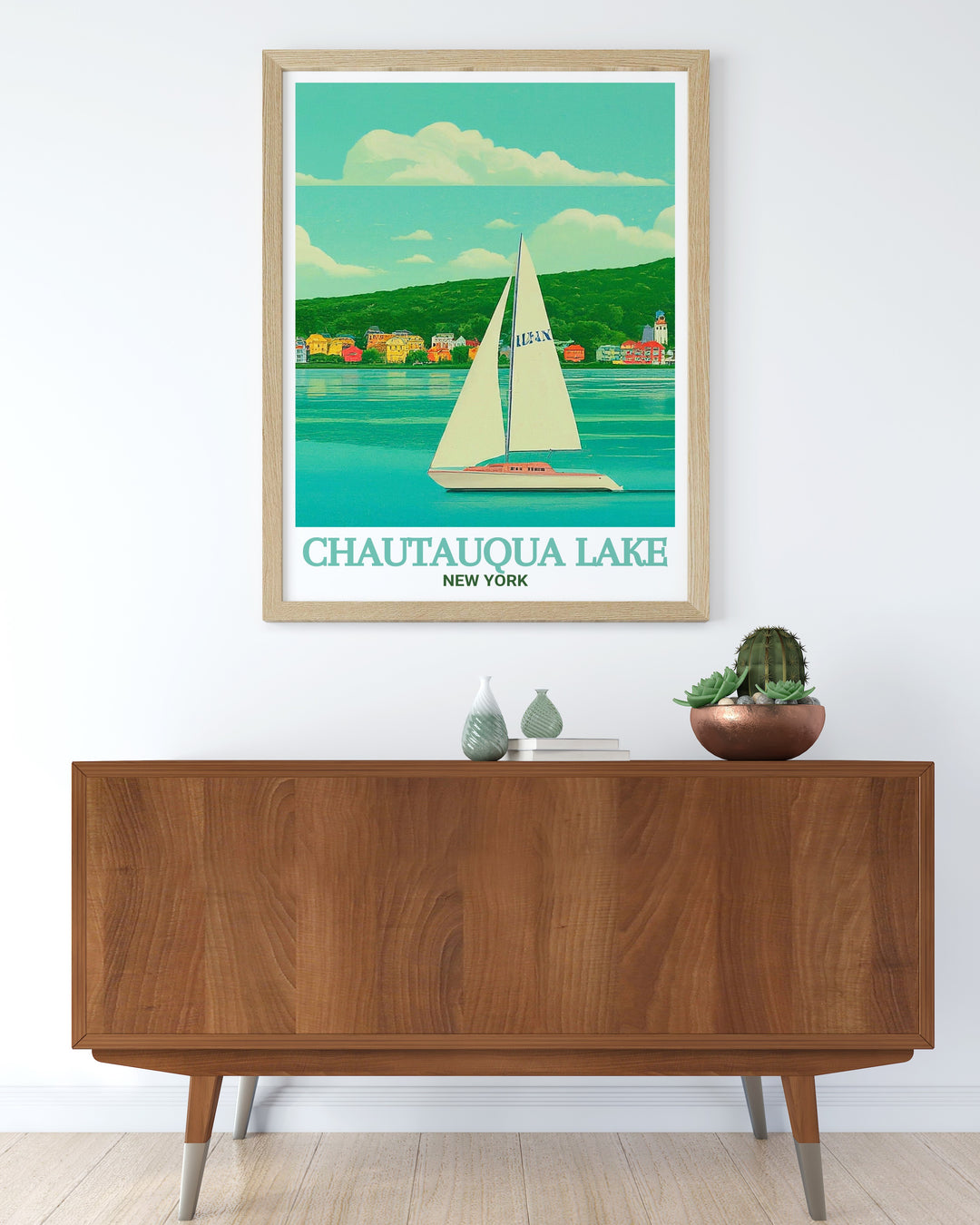 Bring the essence of Chautauqua Lake into your home with this vibrant wall art, capturing the scenic beauty and peaceful atmosphere of one of New York States most beloved lakes. Perfect for creating a relaxing ambiance in any room.