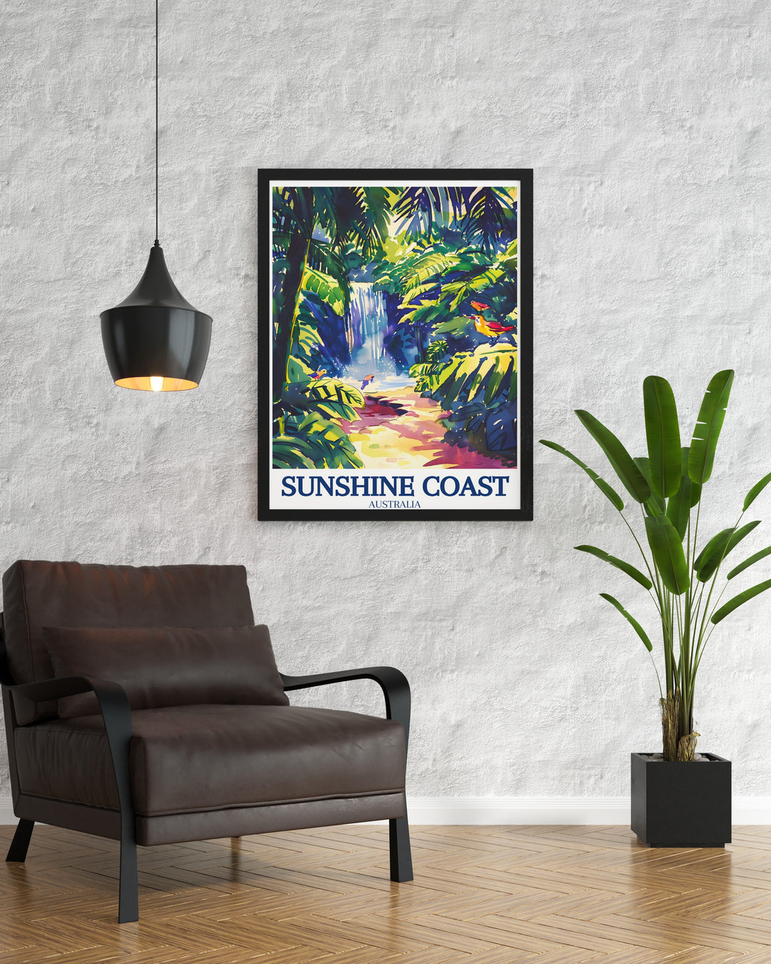 Gorgeous Sunshine Coast hinterland Twinfalls modern art bringing the serene beauty of Australias hinterlands into your home with exquisite wall art and decor