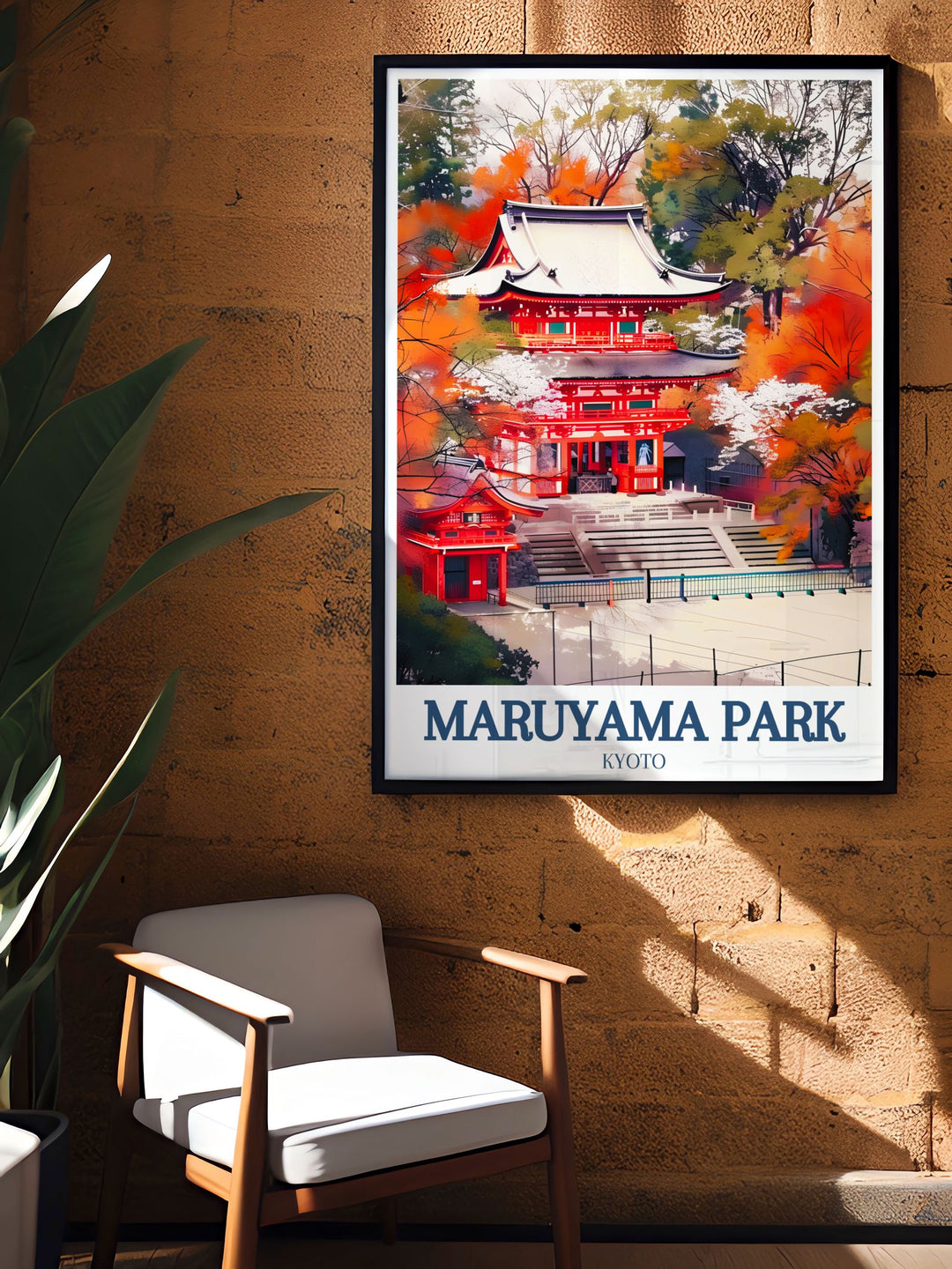 Vibrant cherry blossom print of Kyoto Nishiromon gate Maruyama Park a stunning travel poster that captures the serene essence of Japanese gardens perfect for enhancing your home decor and a unique gift idea for fans of Japanese culture