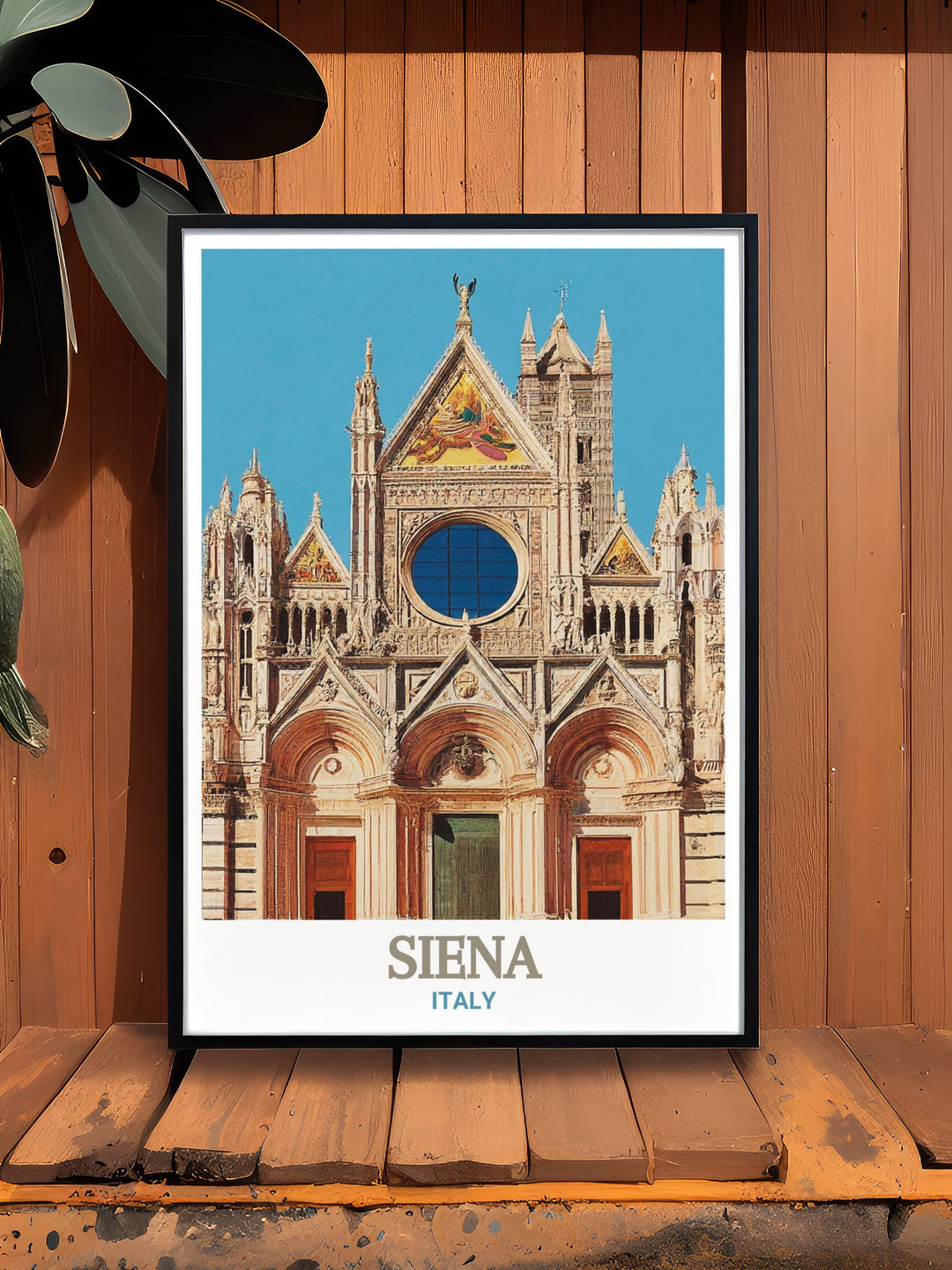 Experience the beauty of Siena with this black and white fine line print featuring the Siena Cathedral. The matted art design brings timeless elegance to any room and makes for a wonderful gift for birthdays anniversaries and holidays.