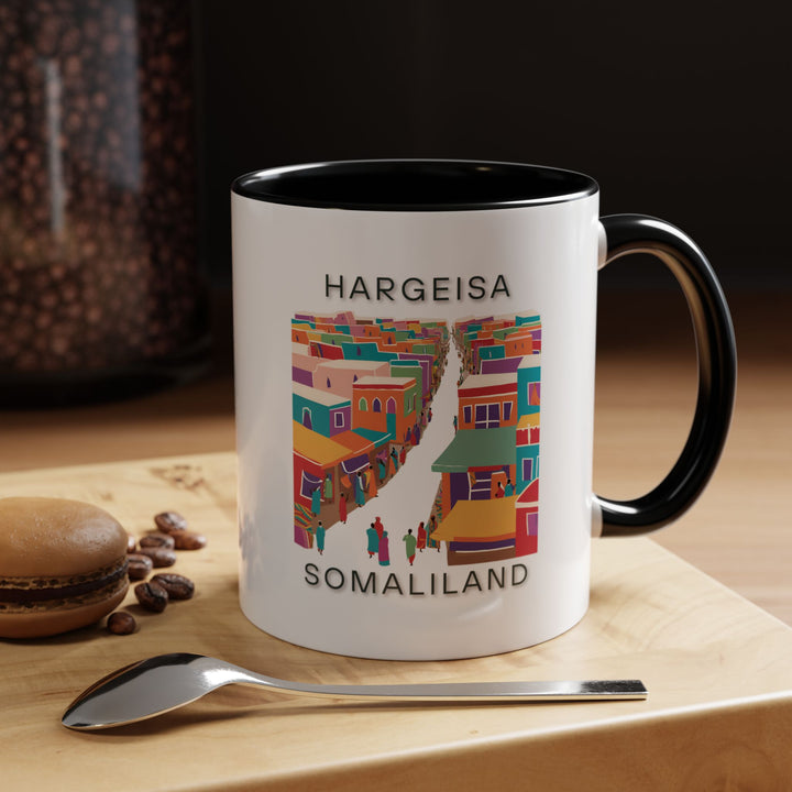 A beautifully designed Hargeisa mug celebrating the cultural charm of the city. Perfect for coffee or tea lovers, it features intricate artwork inspired by Hargeisa’s landscapes. Durable and dishwasher-safe, it makes a meaningful gift or keepsake for travelers.