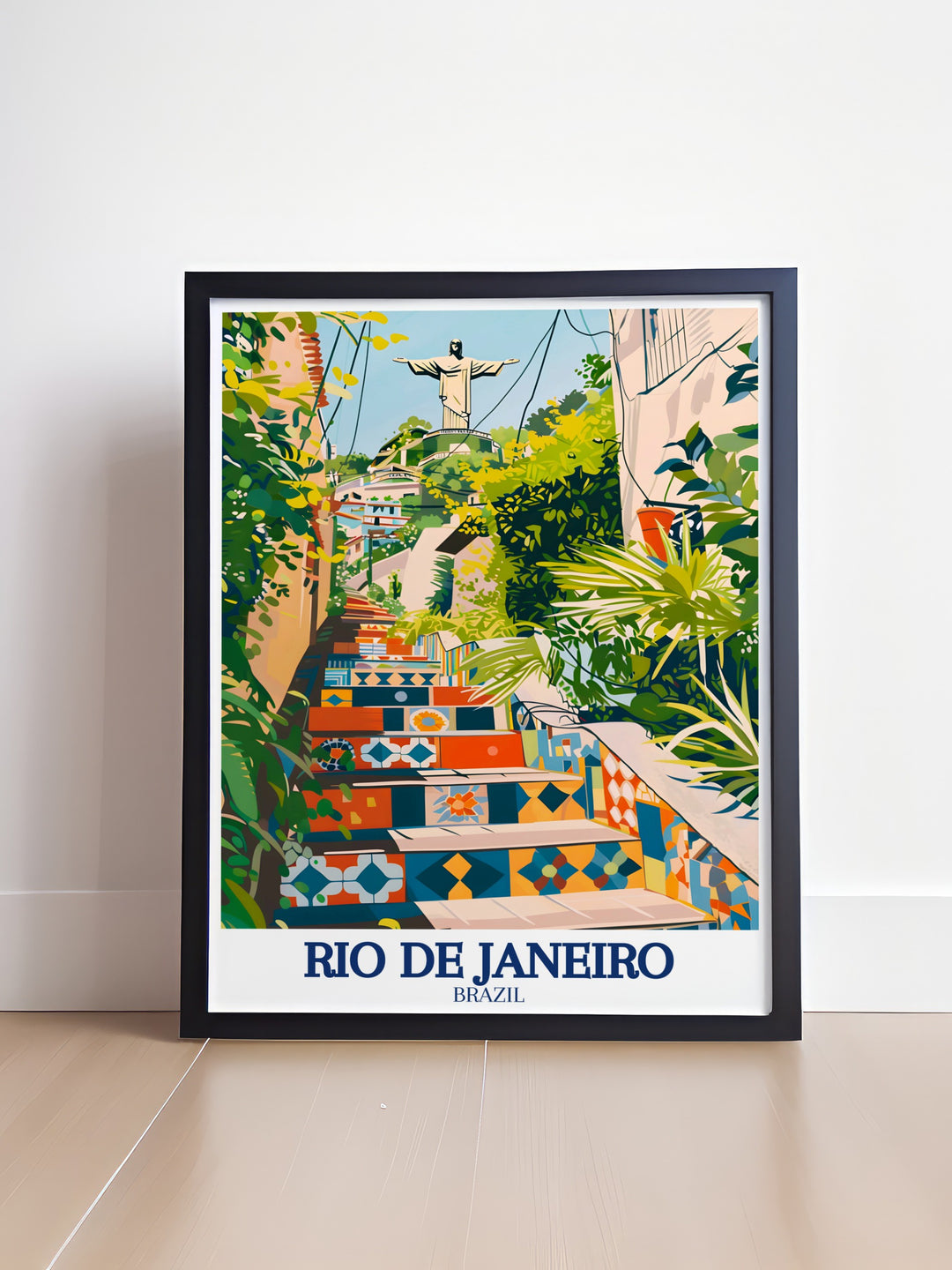 Christ the Redeemer travel print offering a stunning view of the statue that is recognized worldwide as a symbol of Rio. This print brings the beauty and grandeur of this landmark into your living room.