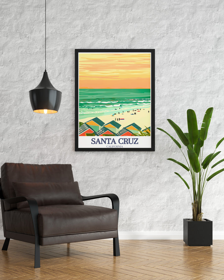 Elegant home decor featuring Capitola State Beach and Pacific Ocean prints showcasing the beauty of California travel stunning California artwork perfect for transforming any living space with vibrant coastal charm ideal for any Santa Cruz decor.