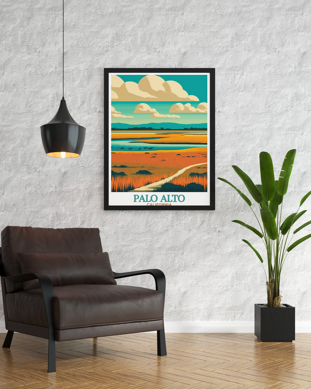 Digital download of Palo Alto city map featuring the Baylands Nature Preserve a beautiful artwork that highlights the serene nature preserve amidst the bustling city of Palo Alto California ideal for nature enthusiasts and art lovers.