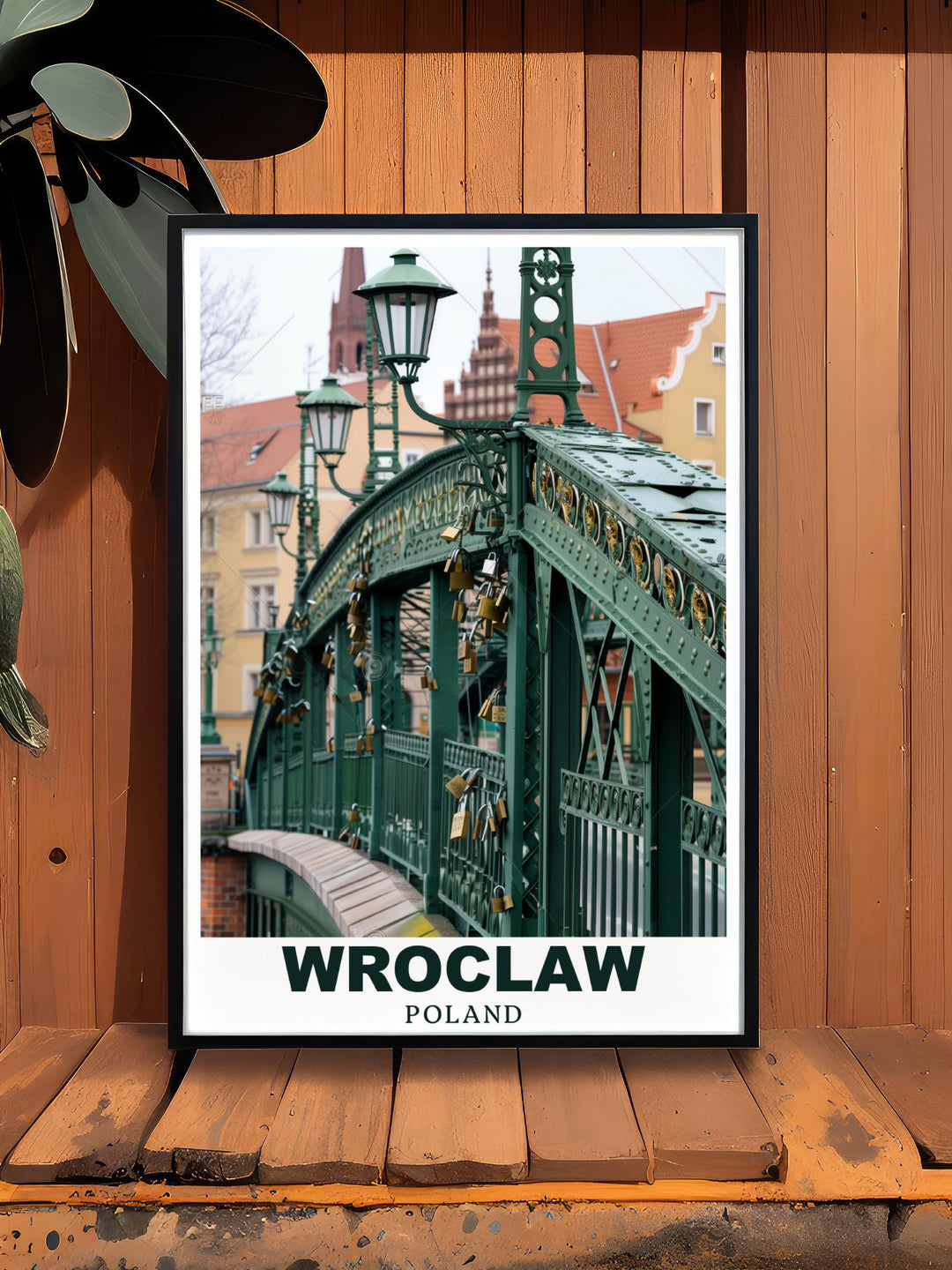 A stunning wall print that features the enchanting Tumski Bridge, set against the backdrop of Wroclaws vibrant architecture. This artwork captures the charm and romance of Poland, making it ideal for travel enthusiasts.