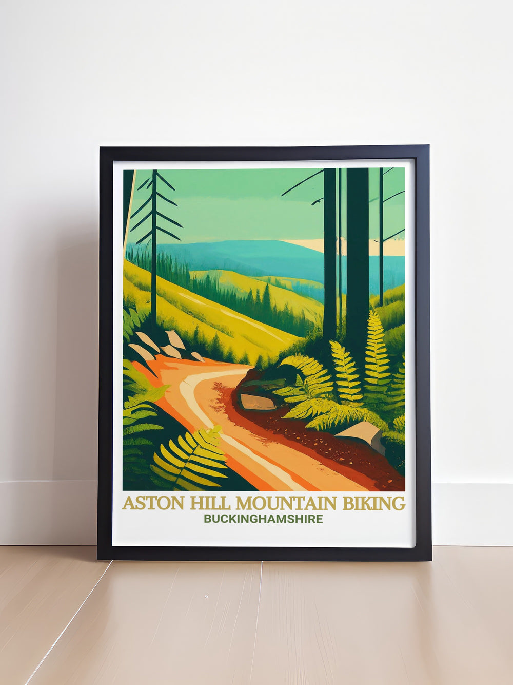 Black Run Modern prints from Aston Hill MTB and Wendover Poster offer a dynamic and vibrant addition to your living space Chiltern Hills MTB and Wendover Woods are beautifully captured in this Mountain Bike Print perfect for any mountain biking fan