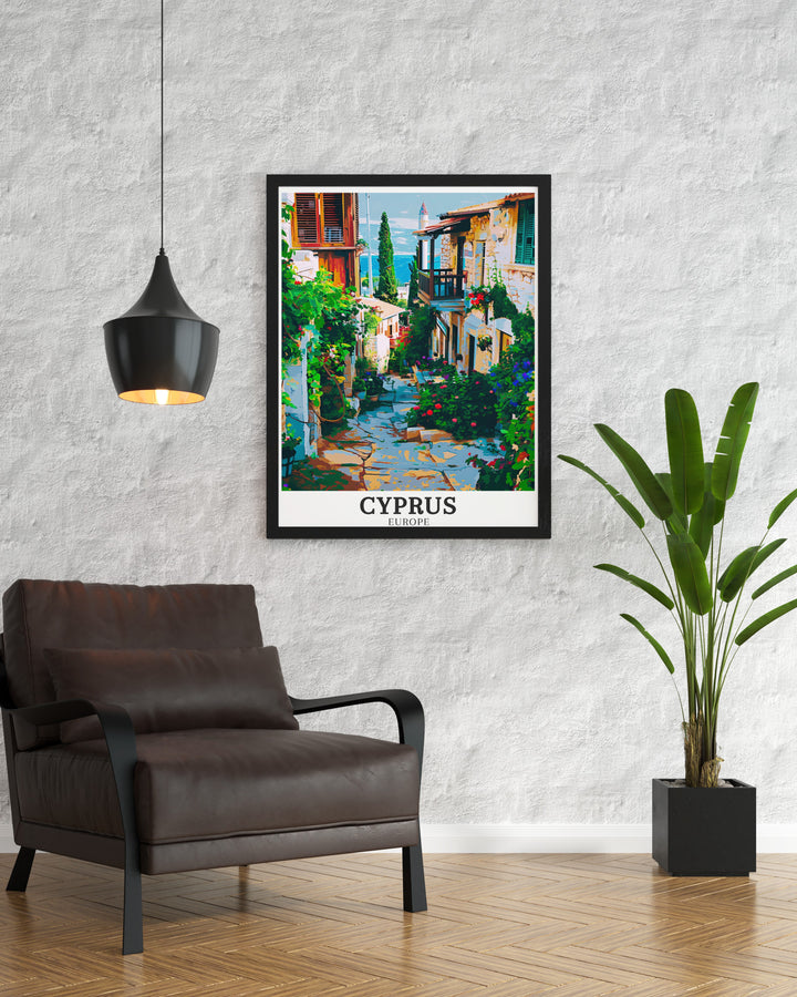 This Paphos wall poster highlights both the coastal beauty and archaeological history of this iconic city in Cyprus. Perfect for history buffs or anyone who admires the beauty of the Mediterranean, this print adds a touch of cultural sophistication to any room.