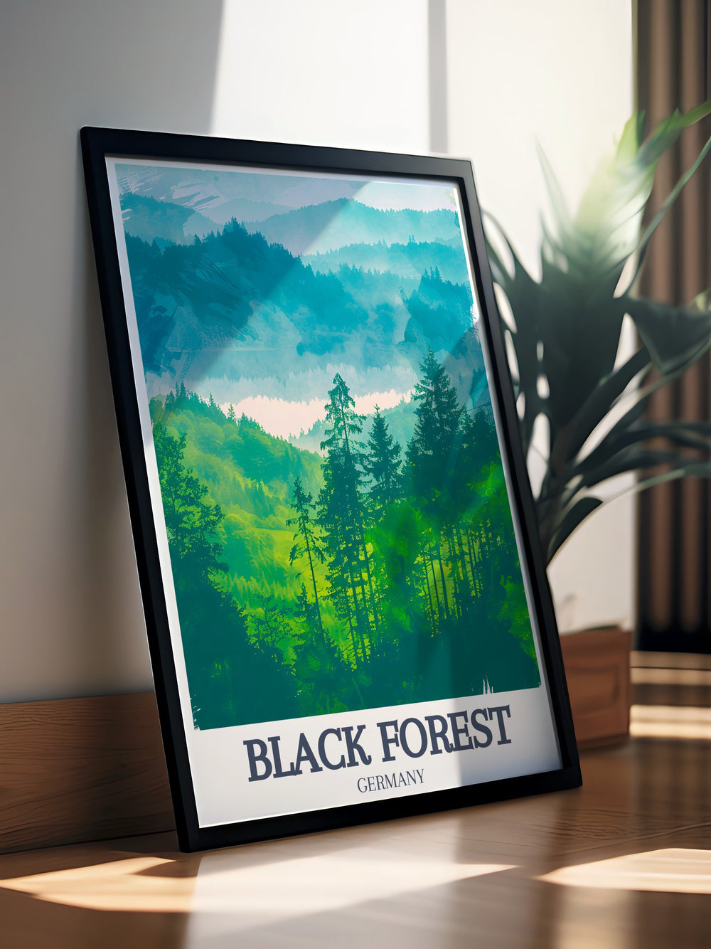 A beautiful depiction of Mummelsee Lake, Baden Wurttemberg in a Schwarzwald Print showcasing the lush Black Forest perfect for enhancing any room with a touch of natures elegance and offering a unique gift for nature lovers and travelers who appreciate Germanys natural beauty