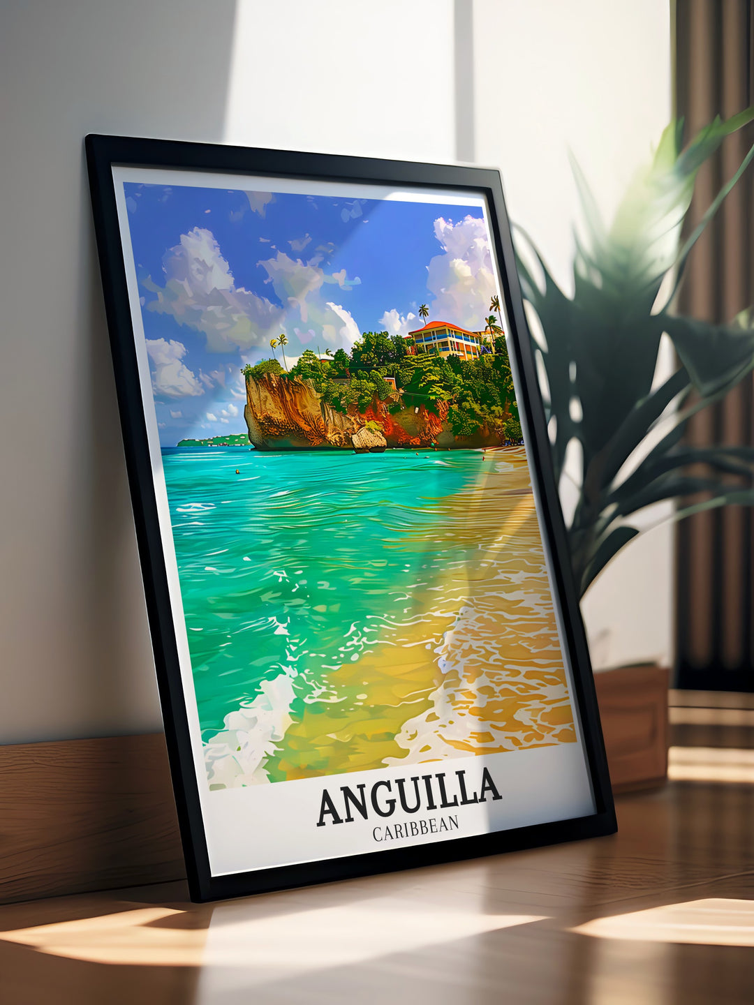 Meads Bay Meads Bay Beach Modern Prints offer a captivating view of Anguillas shores making them a perfect choice for home decor these prints bring the soothing colors of the Caribbean into your living space creating a serene and inviting environment