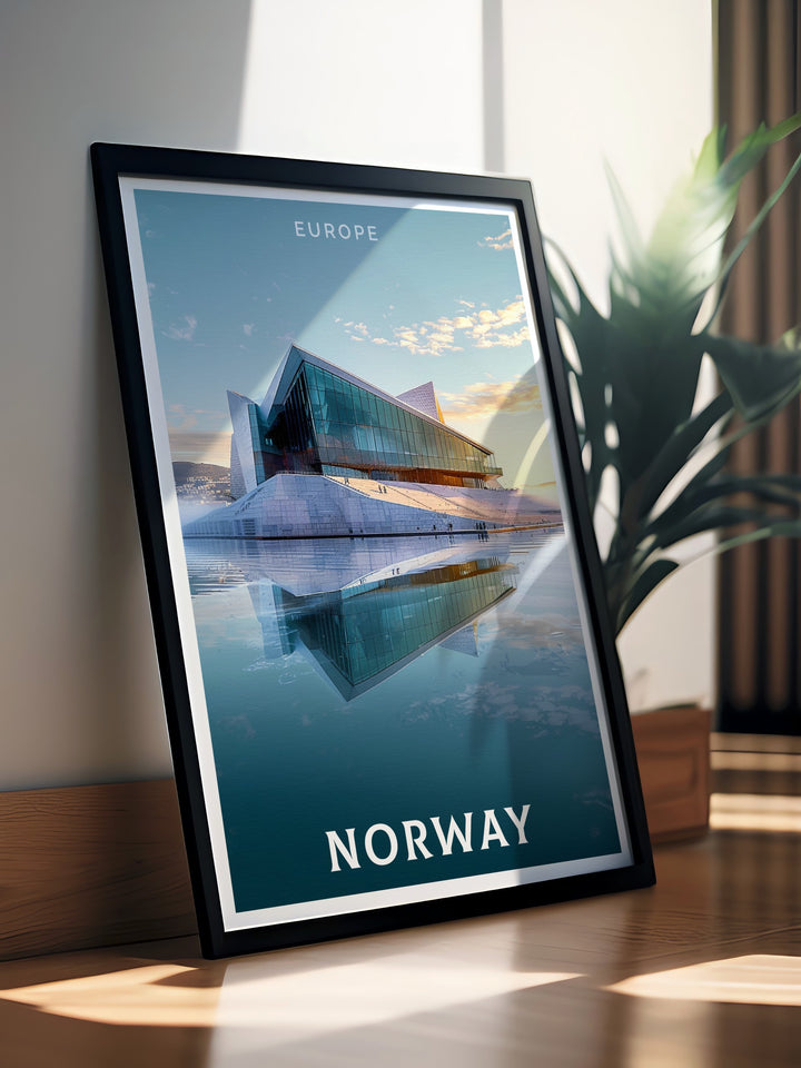 Flekkefjord decor bringing Scandinavian charm to your home with Norway wall hanging paired with Oslo Opera House Layout modern prints for perfect wall decor