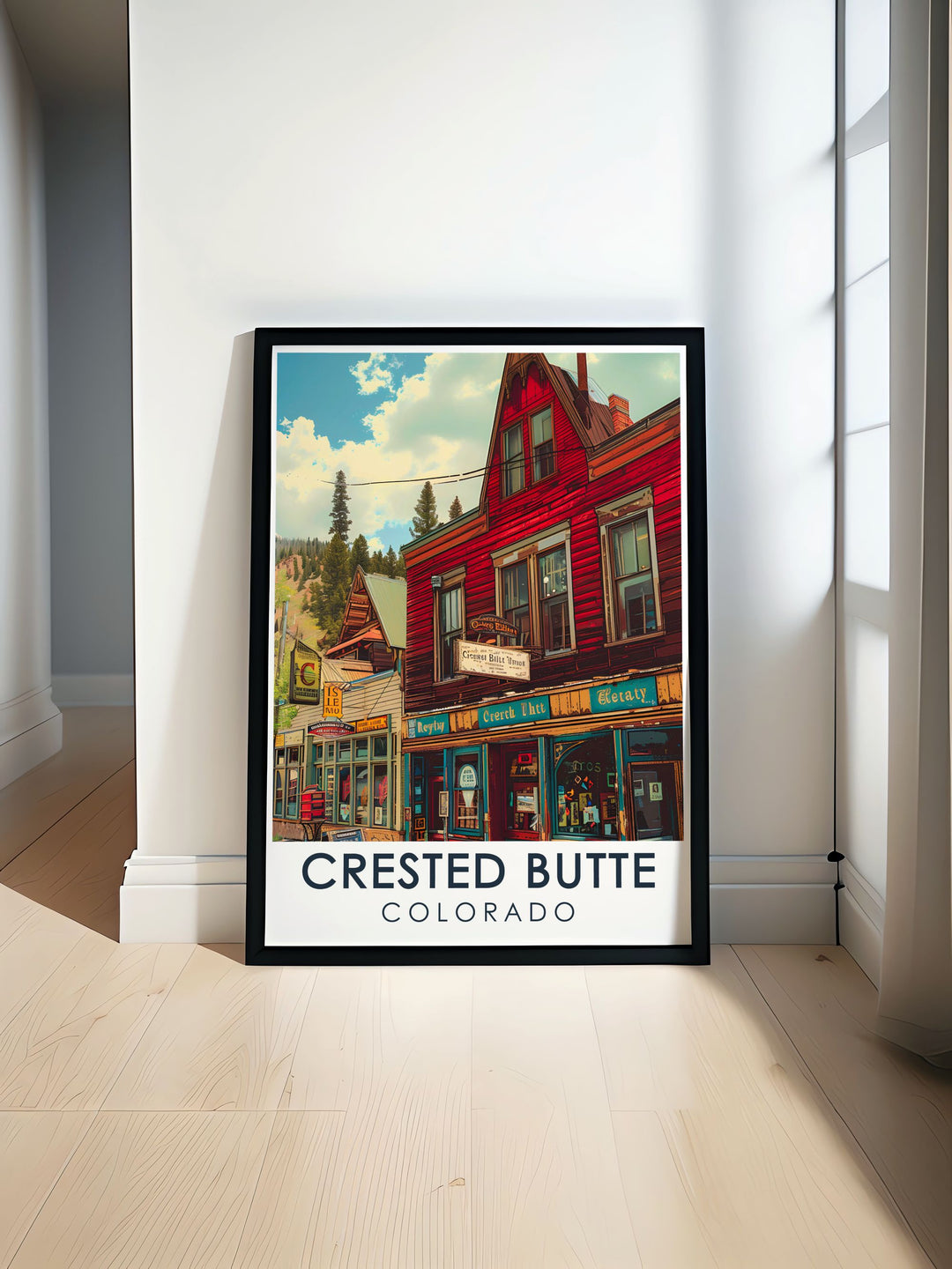 Crested Butte Mountain Resort travel poster showcasing the stunning Rocky Mountains and vibrant scenery of Colorado perfect for adding a touch of natural beauty to your home decor and celebrating your love for Crested Butte and Colorados breathtaking landscapes.