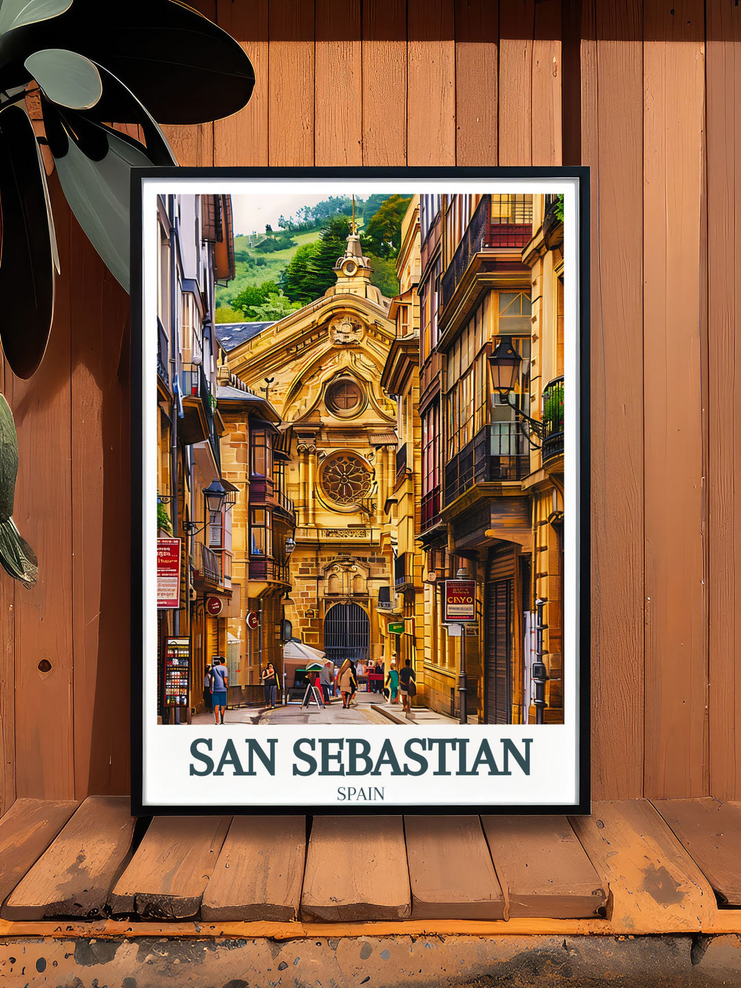 San Sebastian Wall Art featuring Old Town and Santa Maria Church a colorful and modern piece perfect for any room this art print adds a touch of elegance to your home decor ideal for special occasions and thoughtful gifts