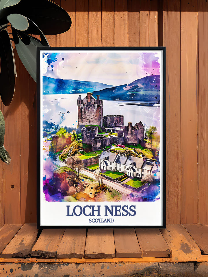 Bring a piece of Scotland into your home with this Loch Ness Drumnadrochit art print. Featuring the mysterious waters of Loch Ness and the rugged beauty of the Highlands, this artwork is a perfect addition to any living room or office space.