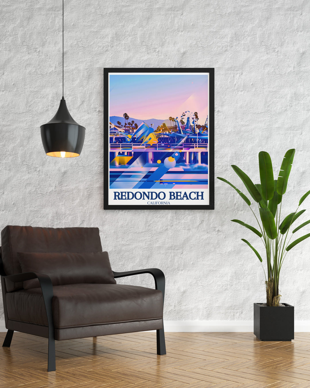 Redondo Arcade travel poster capturing the fun and excitement of this iconic boardwalk attraction, with a focus on the vibrant colors and playful atmosphere. This detailed wall print is perfect for those who appreciate the timeless appeal of Redondo Beach and its many attractions.