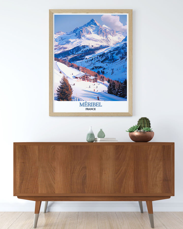 Experience the lively charm of Rond Point des Pistes with this detailed poster, capturing its vibrant atmosphere and stunning views, perfect for adding a touch of alpine energy to your home.