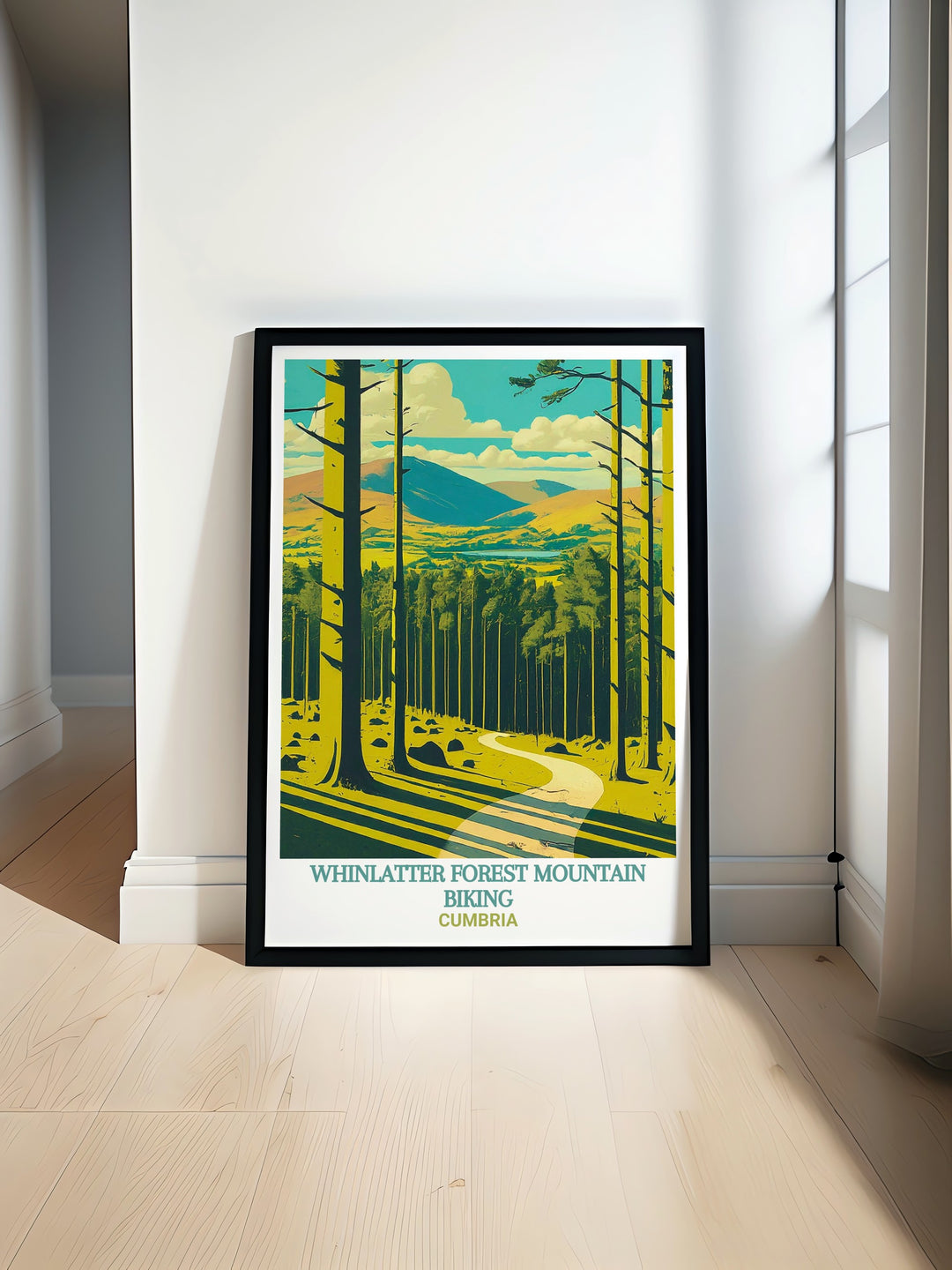 Cumbria canvas art celebrates the rolling hills, forests, and biking trails of Whinlatter Forest in the Lake District. Ideal for nature lovers and adventurers, this print brings the stunning scenery of Cumbria into your home, offering a sense of calm and inspiration.