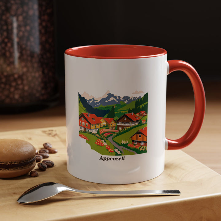 A beautifully designed Appenzell mug capturing the stunning Swiss landscapes. Ideal for coffee lovers, it showcases vibrant artwork inspired by Appenzell’s beauty. Dishwasher and microwave safe, this mug makes a thoughtful gift or keepsake for travelers and nature lovers.