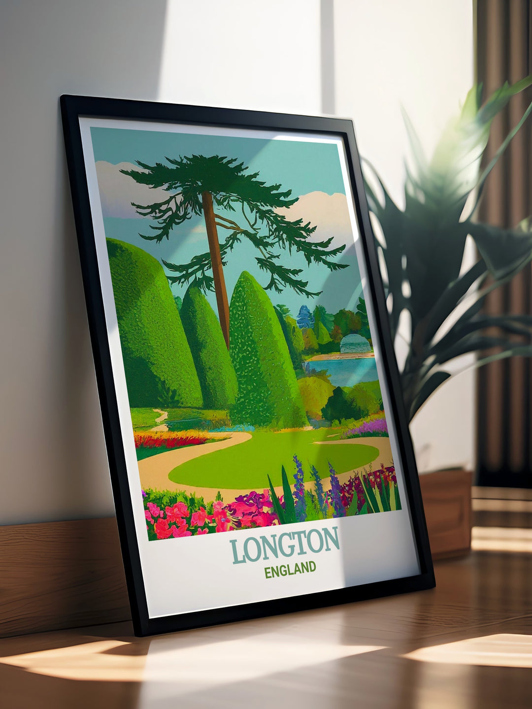 Trentham Gardens wall art print, showcasing the peaceful and historical beauty of this landmark in Stoke on Trent. A perfect addition to any home, this canvas art highlights the charm of Trentham Gardens and its significance to the local community.