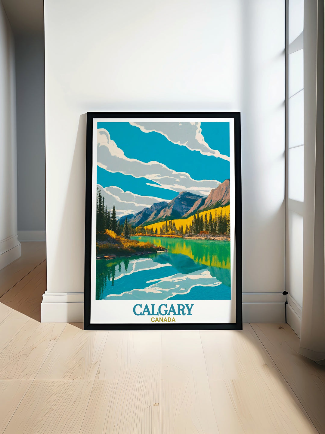 Discover the serene beauty of Fish Creek Provincial Park with this stunning travel poster perfect for any Canada wall art collection. Featuring lush greenery and tranquil landscapes this print brings the peacefulness of nature into your home.