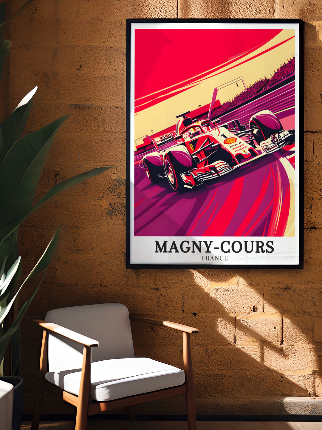 The adrenaline of the Circuit de Nevers Magny Cours and the precision of the Adelaide Hairpin come to life in this travel poster. A must have for motorsport lovers, the artwork celebrates the dynamic energy of French racing.