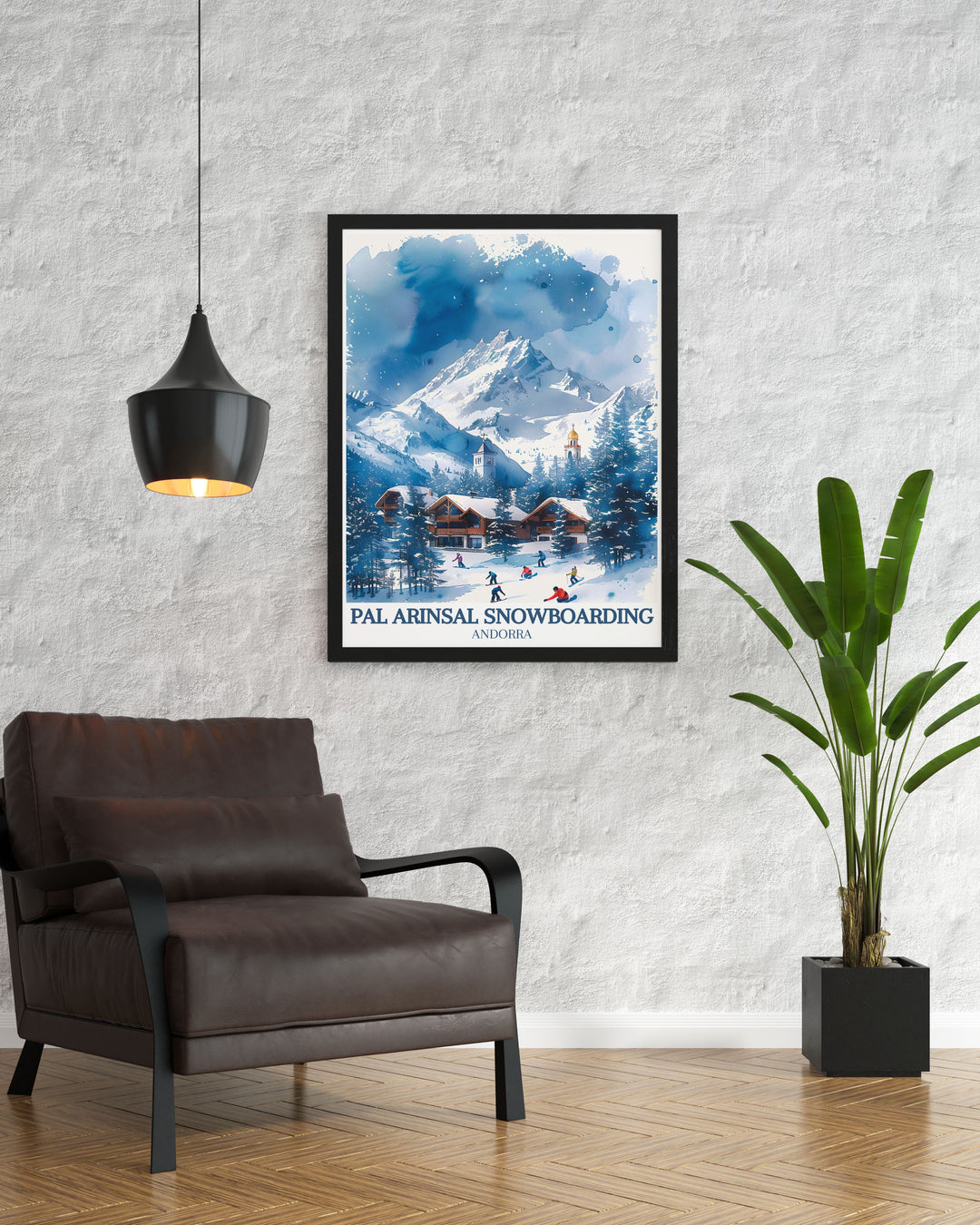 Grandvalira Poster of Andorra featuring the majestic Pyrenees Mountains Vallnord ski area and Sant Andreu church perfect for creating a focal point in your living room with elegant framed prints