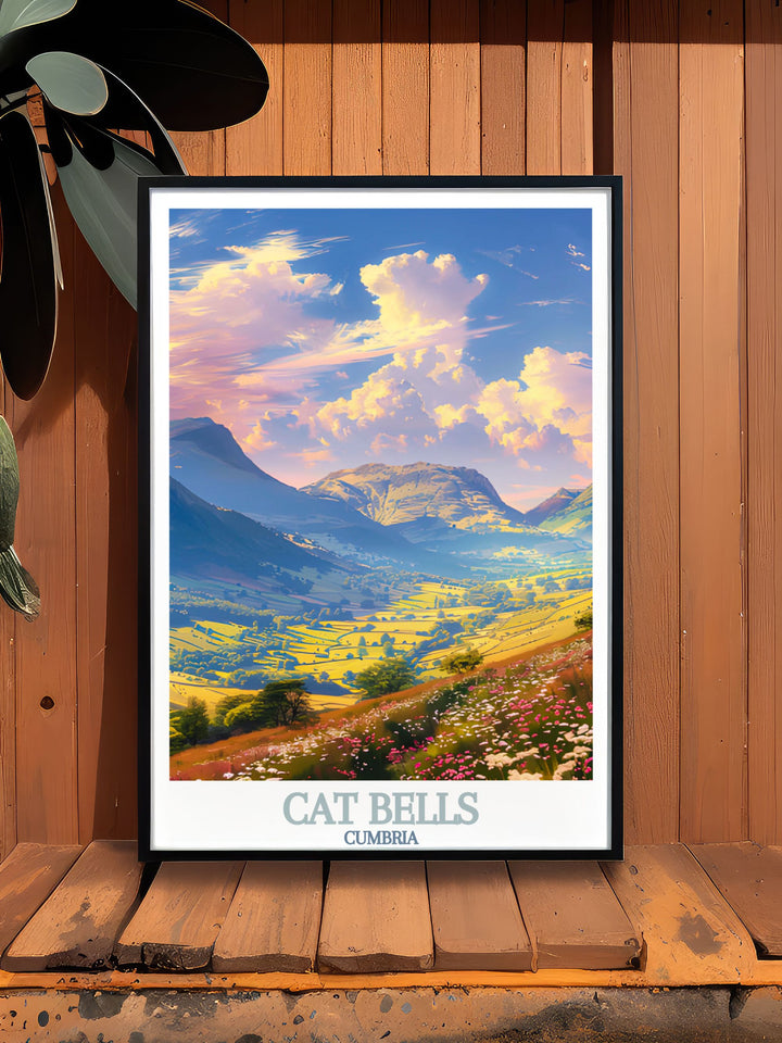 Newlands Valley framed print capturing the breathtaking views of the Lake District this artwork is perfect for UK home decor and makes a lovely addition to any wall decor collection ideal for nature enthusiasts and travelers.