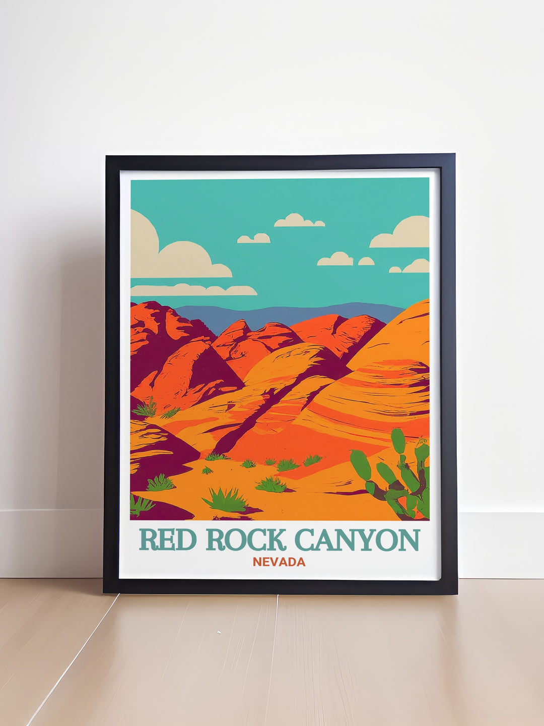 Red Rock gift idea featuring the iconic Calico Hills of Nevada an ideal choice for anyone who loves nature inspired art and modern decor that brings the beauty of the Nevada desert to life.